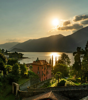 Sunset at lake Como