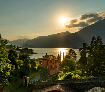 Sunset at lake Como