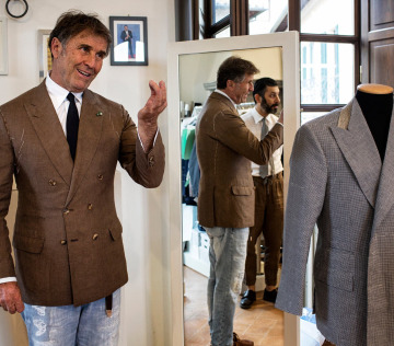 Brunello Cucinelli, founder of the brand that bears his name, has restored his home village, Solomeo, Italy, and created a factory and a school there. Early this month, to mark his 65th birthday, he brought a group of editors and writers to the area for a celebratory visit.Credit...Nadia Shira Cohen for The New York Times