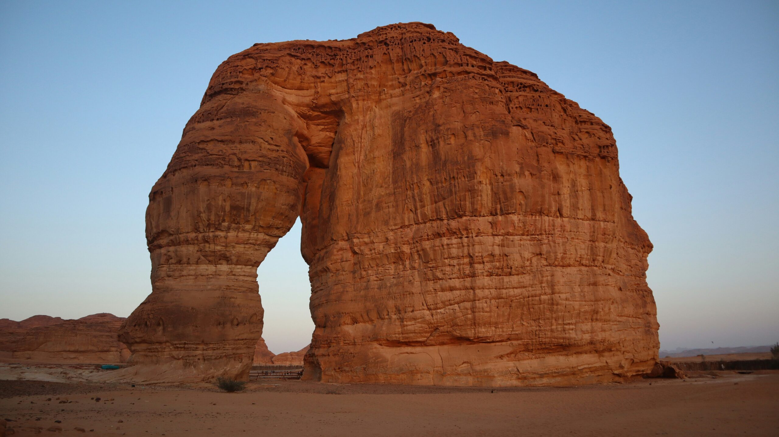 Al Ula, large rock formation in the middle of a desert