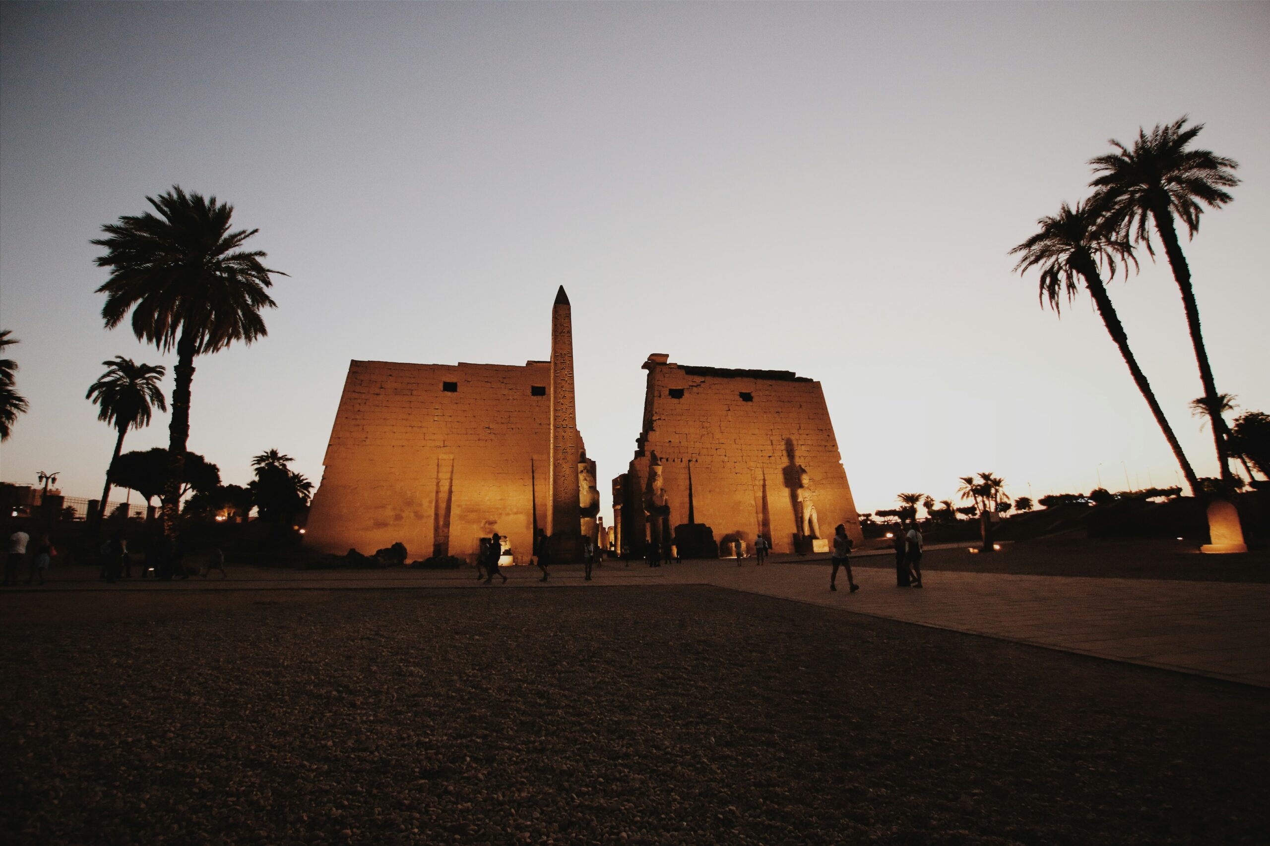 people walking on street near brown concrete building in Luxor