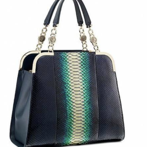 Bvlgari Multicolor Python Metal Side Frame Tote