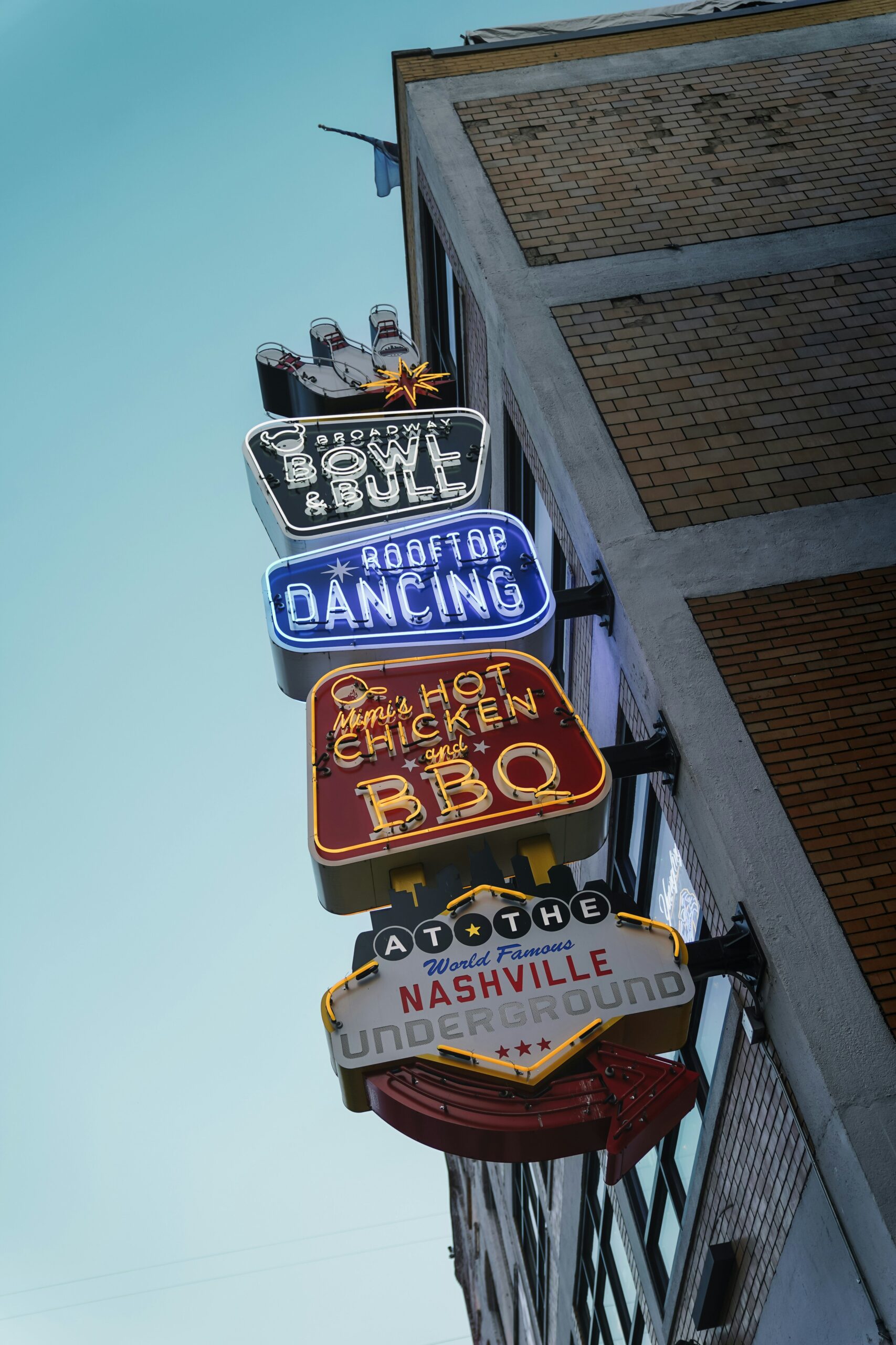 a building that has a bunch of signs on it