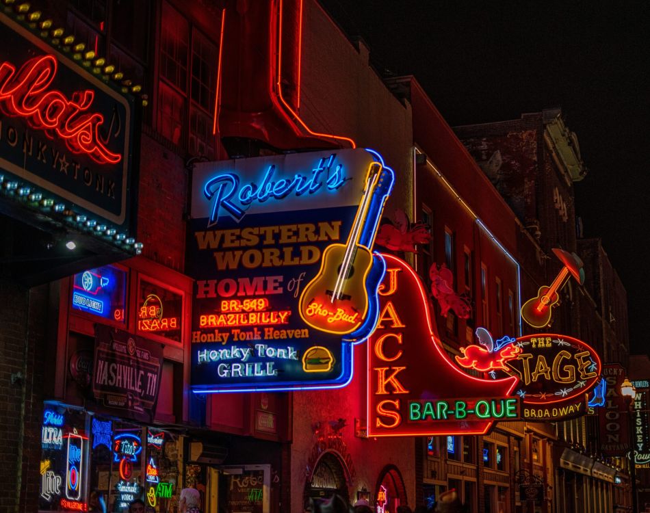 red and yellow led signage